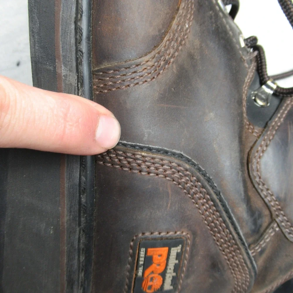 Timberland PRO‎ Mens Boots 9M Brown Leather Pit Boss Composite Toe Work Logger